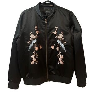 Forever 21 Black Bird and Flowers Jacket